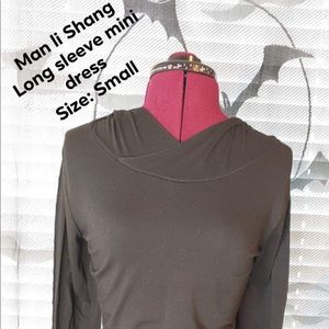 Hooded long sleeve minidress